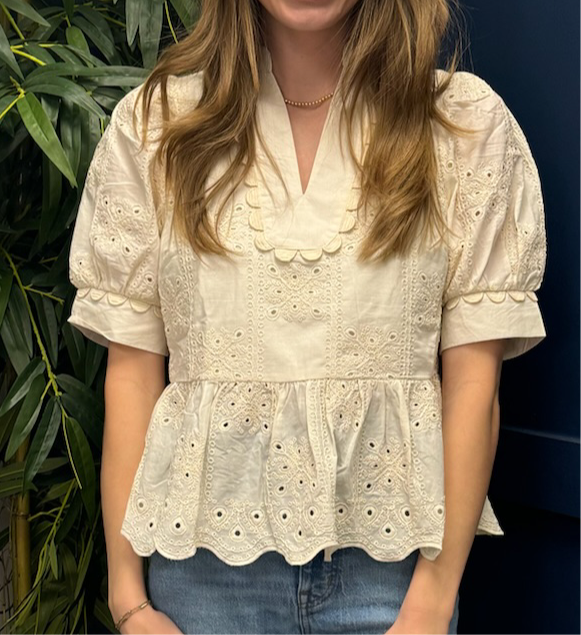 Ivory Eyelet Top