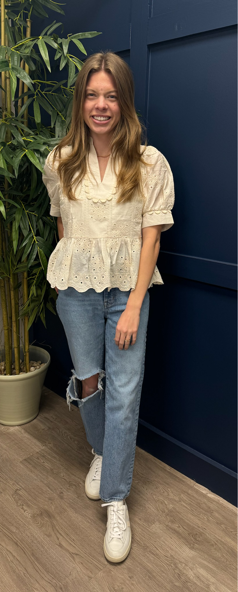 Ivory Eyelet Top