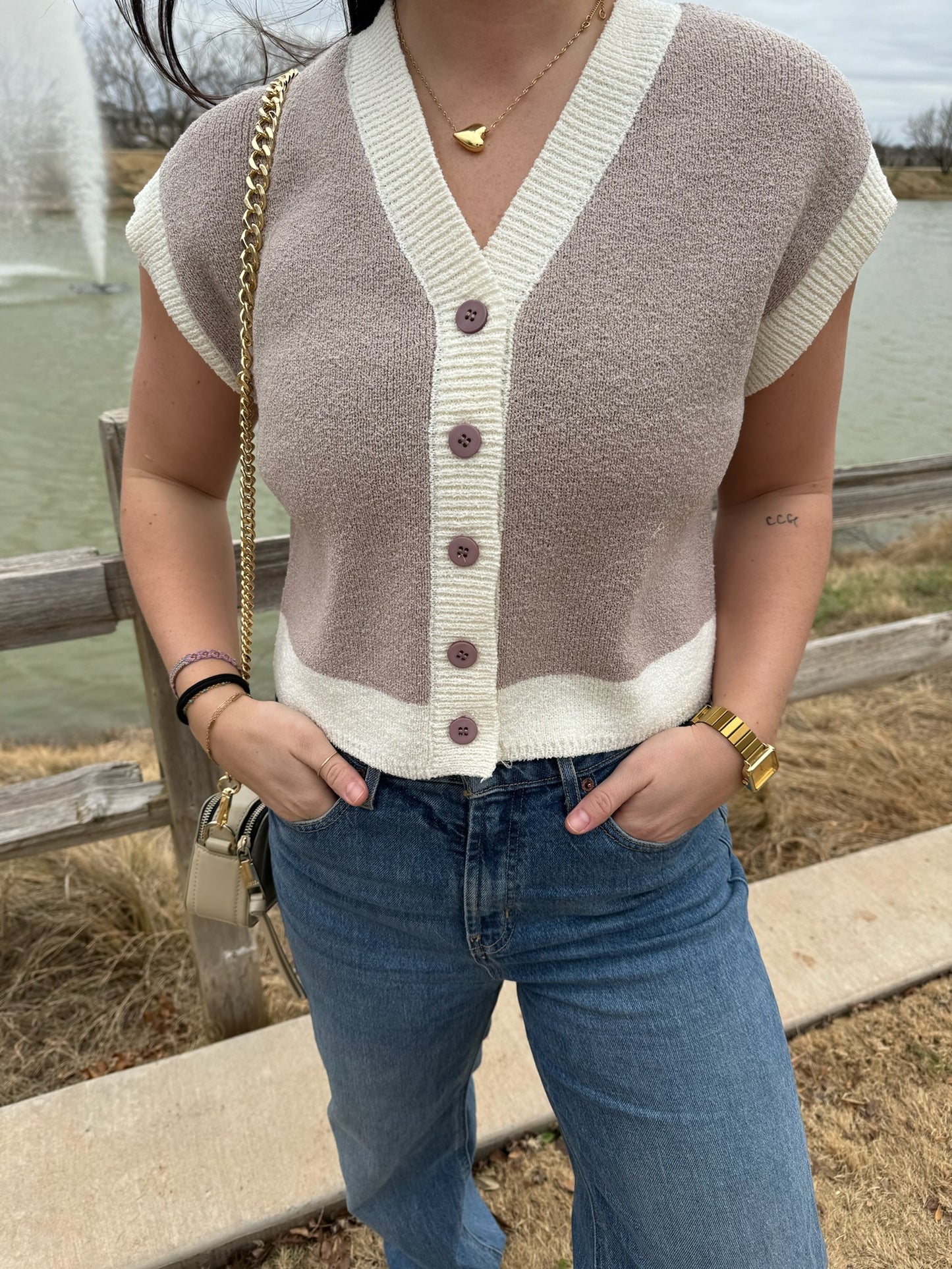 Latte Capsleeve Sweater