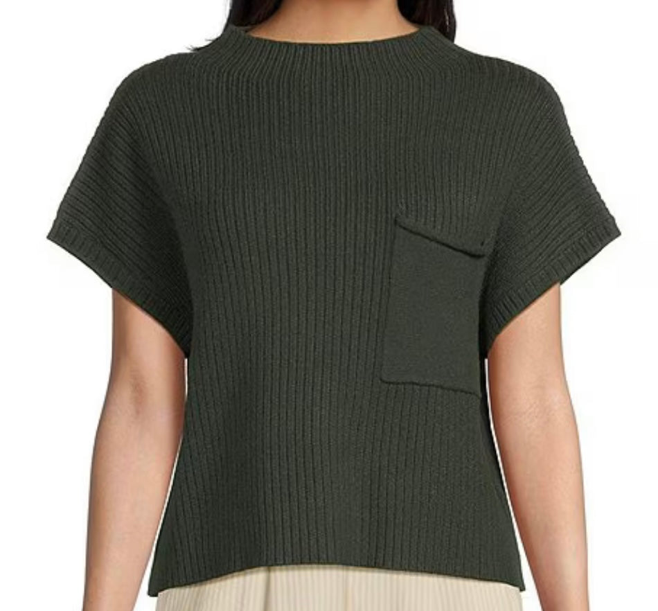 Mock neck knit pullover