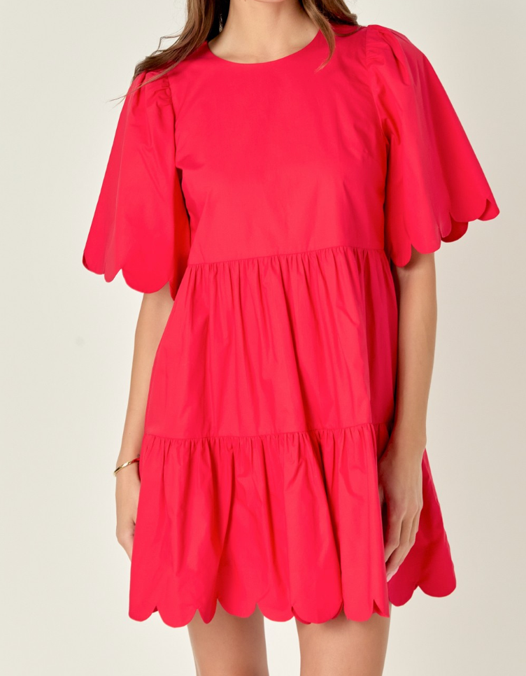 Red Scalloped Dress