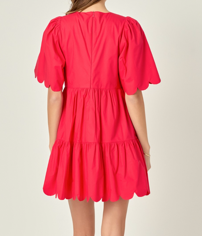 Red Scalloped Dress