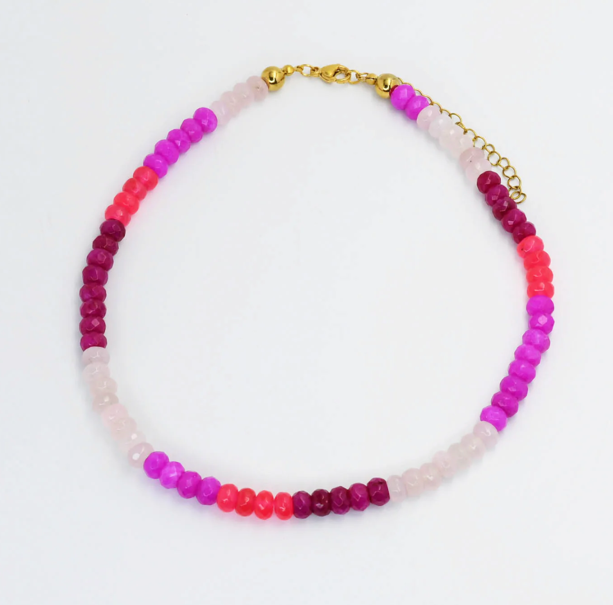 All Pink Gemstone Necklace