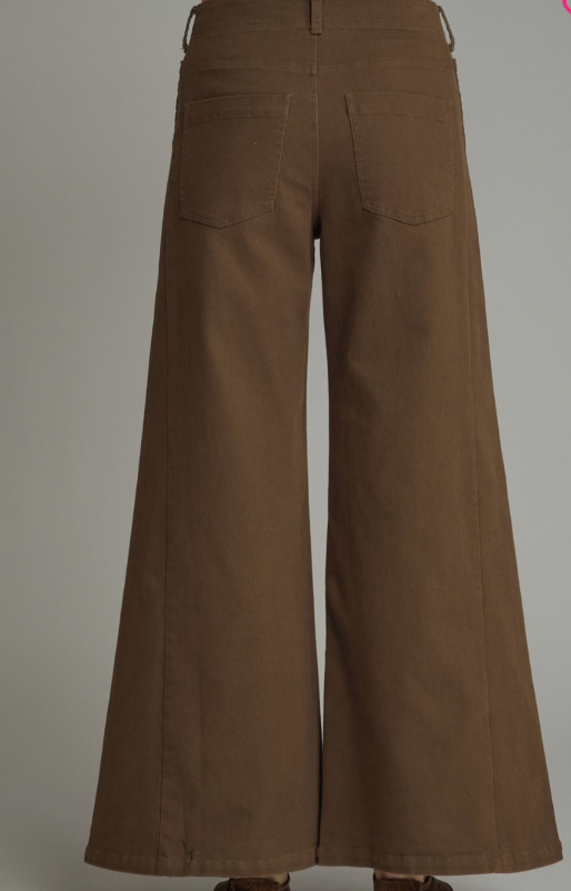 Wide Leg Pant in Brown
