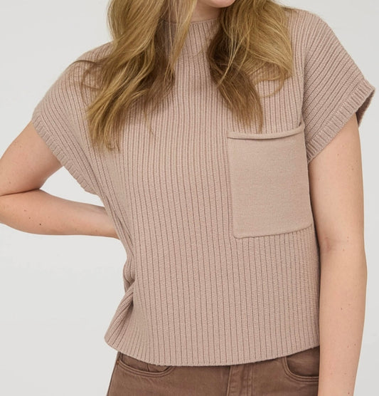 Mock neck knit pullover