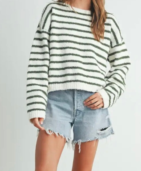 Basic striped knit sweater