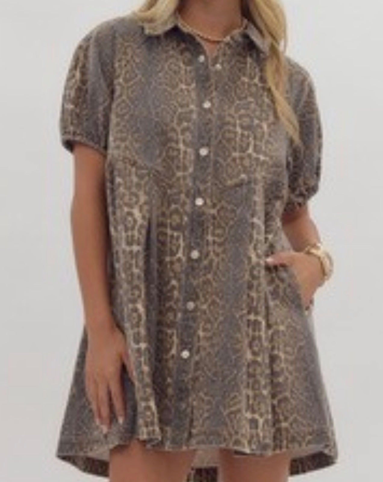 Denim Leopard dress