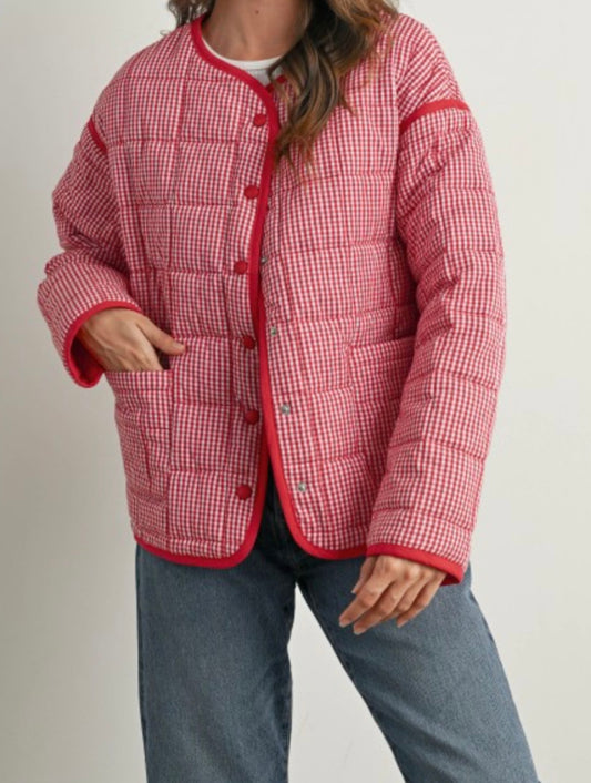 Quilted Button up Puffer Jacket