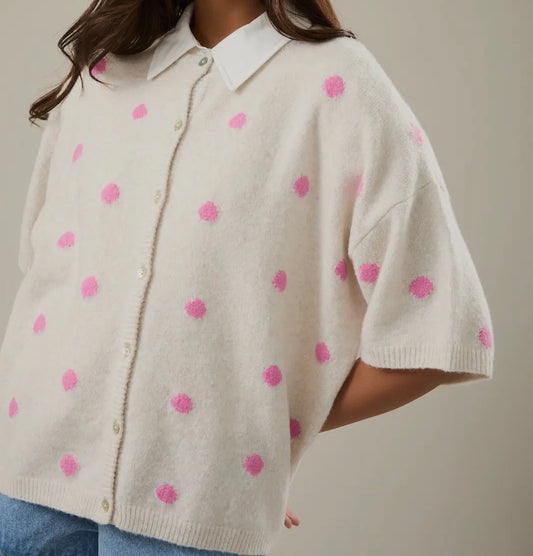 Polka Dot Screw Neck Sweater