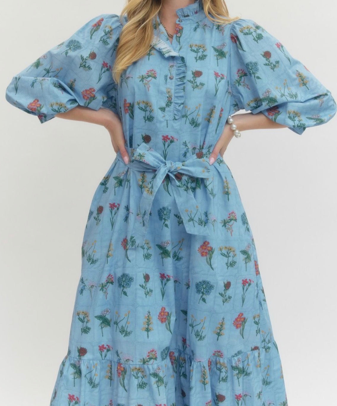 Ditzy Blue Garden Midi