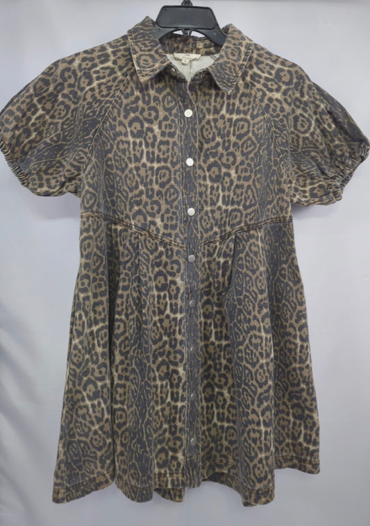 Denim Leopard dress