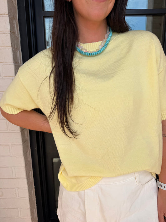 Lemon Short Sleeve Sweater