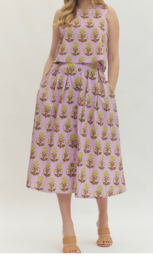 Marigold Bloom Skirt Set