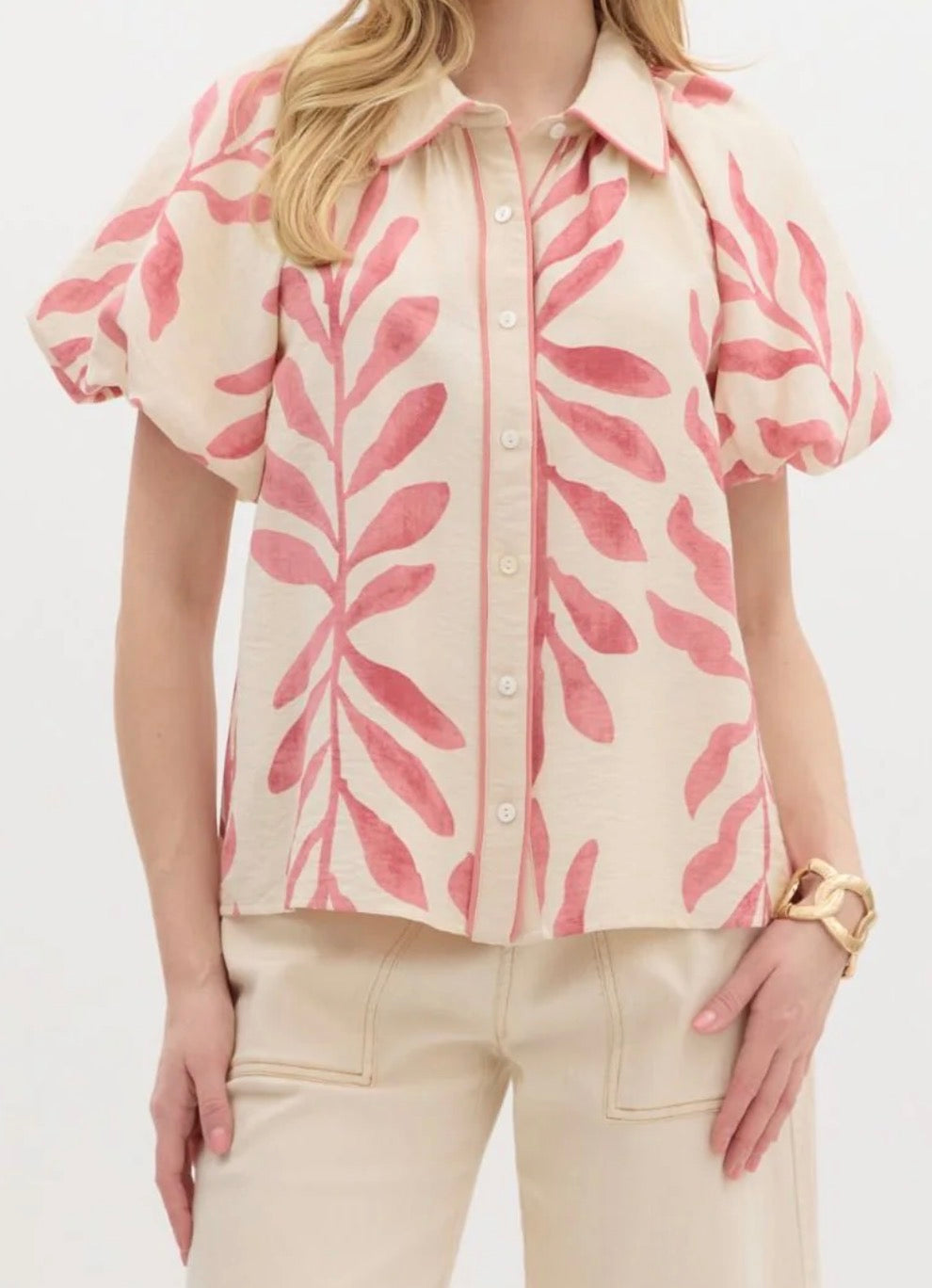 Pink Botanical Blouse
