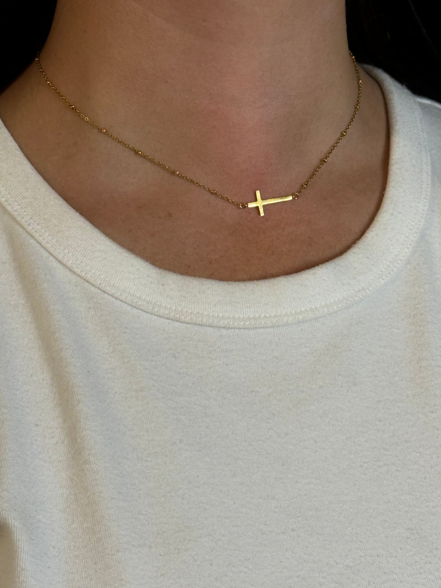 Gold Heavenly Cross Necklace