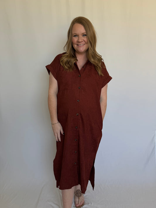 Rust Corduroy Dress