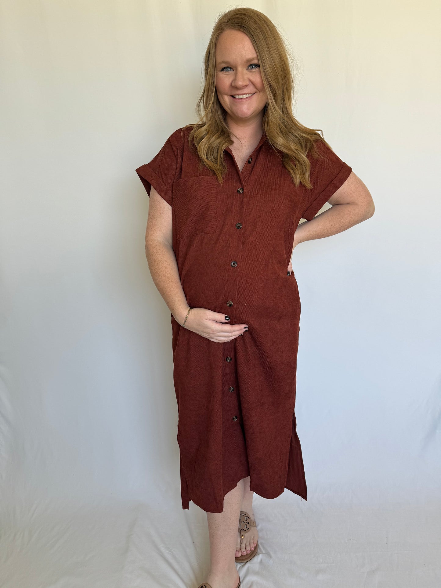 Rust Corduroy Dress