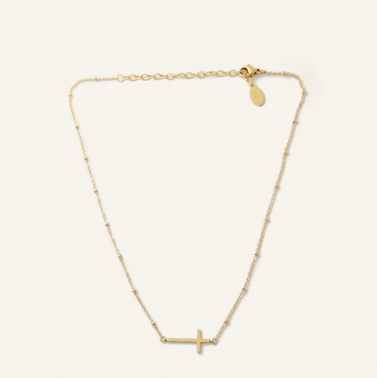 Gold Heavenly Cross Necklace