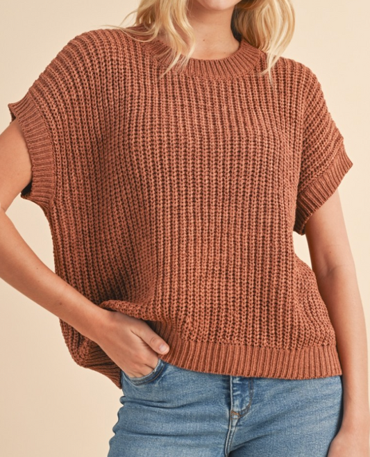 Rust Short Sleeve Sweater