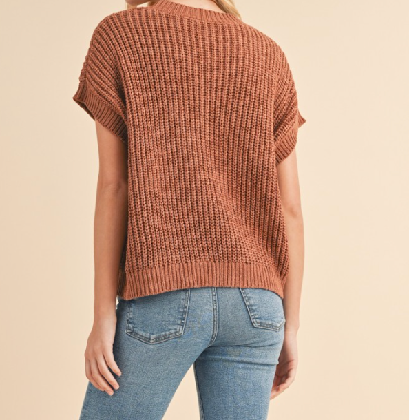 Rust Short Sleeve Sweater